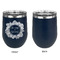 Tropical Leaves Border Stainless Wine Tumblers - Navy - Single Sided - Approval