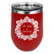 Tropical Leaves Border Stainless Wine Tumblers - Red - Double Sided - Front