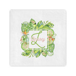 Tropical Leaves Border Standard Cocktail Napkins (Personalized)