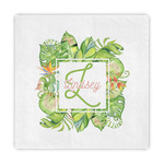 Tropical Leaves Border Standard Decorative Napkins (Personalized)