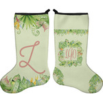 Tropical Leaves Border Holiday Stocking - Double-Sided - Neoprene (Personalized)