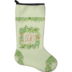 Tropical Leaves Border Holiday Stocking - Single-Sided - Neoprene (Personalized)