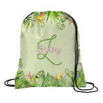 Tropical Leaves Border Drawstring Backpack (Personalized)