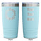 Tropical Leaves Border Teal Polar Camel Tumbler - 20oz -Double Sided - Approval