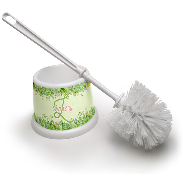 Custom Tropical Leaves Border Toilet Brush (Personalized)