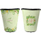 Tropical Leaves Border Trash Can Black - Front and Back - Apvl