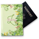 Tropical Leaves Border Vinyl Passport Holder (Personalized)