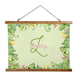 Tropical Leaves Border Wall Hanging Tapestry - Wide (Personalized)