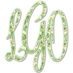 Tropical Leaves Border Monogram Decal - Small (Personalized)