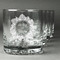 Tropical Leaves Border Whiskey Glasses Set of 4 - Engraved Front