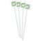 Tropical Leaves Border White Plastic Stir Stick - Double Sided - Square - Front