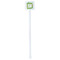 Tropical Leaves Border White Plastic Stir Stick - Double Sided - Square - Single Stick