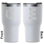 Tropical Leaves Border RTIC Tumbler - White - Engraved Front & Back (Personalized)