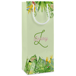 Tropical Leaves Border Wine Gift Bags (Personalized)