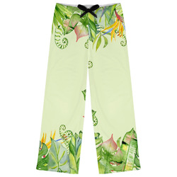 Tropical Leaves Border Womens Pajama Pants - XS