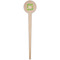 Tropical Leaves Border Wooden 4" Food Pick - Round - Single Pick