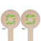 Tropical Leaves Border Wooden 6" Food Pick - Round - Double Sided - Front & Back