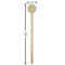 Tropical Leaves Border Wooden 7.5" Stir Stick - Round - Dimensions