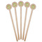 Tropical Leaves Border Wooden 7.5" Stir Stick - Round - Fan View