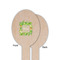 Tropical Leaves Border Wooden Food Pick - Oval - Single Sided - Front & Back