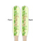 Tropical Leaves Border Wooden Food Pick - Paddle - Double Sided - Front & Back