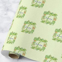Tropical Leaves Border Wrapping Paper Roll - Large - Matte (Personalized)