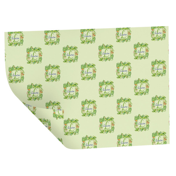 Custom Tropical Leaves Border Wrapping Paper Sheets - Double-Sided - 20" x 28" (Personalized)