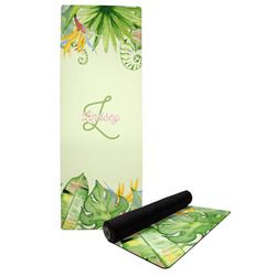 Tropical Leaves Border Yoga Mat (Personalized)