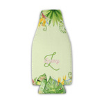 Tropical Leaves Border Zipper Bottle Cooler (Personalized)