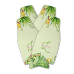 Tropical Leaves Border Zipper Bottle Cooler - Set of 4 (Personalized)