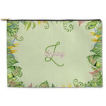 Tropical Leaves Border Zipper Pouch (Personalized)