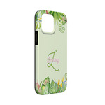 Tropical Leaves Border iPhone Case - Rubber Lined - iPhone 13 Mini (Personalized)