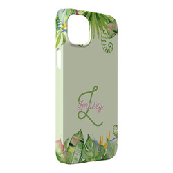 Tropical Leaves Border iPhone Case - Plastic - iPhone 14 Pro Max (Personalized)