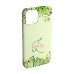 Tropical Leaves Border iPhone Case - Plastic - iPhone 15 Pro (Personalized)