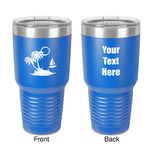 Tropical Sunset 30 oz Stainless Steel Tumbler - Royal Blue - Double-Sided (Personalized)