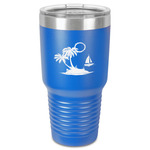 Tropical Sunset 30 oz Stainless Steel Tumbler - Royal Blue - Single-Sided