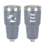 Tropical Sunset 30 oz Stainless Steel Tumbler - Grey - Double-Sided (Personalized)