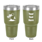 Tropical Sunset 30 oz Stainless Steel Tumbler - Olive - Double-Sided (Personalized)