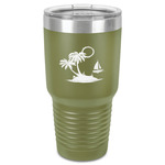 Tropical Sunset 30 oz Stainless Steel Tumbler - Olive - Single-Sided