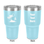 Tropical Sunset 30 oz Stainless Steel Tumbler - Teal - Double-Sided (Personalized)