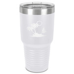 Tropical Sunset 30 oz Stainless Steel Tumbler - White - Single-Sided