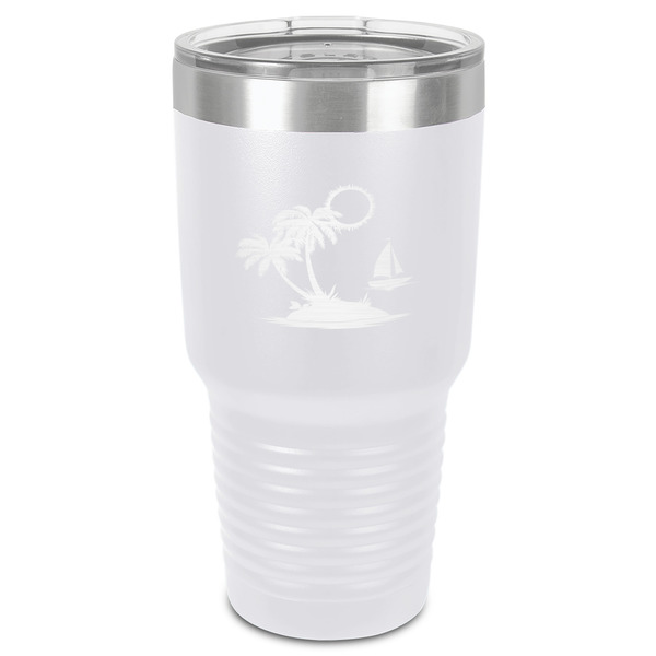 Custom Tropical Sunset 30 oz Stainless Steel Tumbler - White - Single-Sided