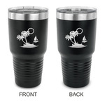 Tropical Sunset 30 oz Stainless Steel Tumbler - Black - Double Sided (Personalized)