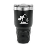 Tropical Sunset 30 oz Stainless Steel Tumbler - Black - Single Sided