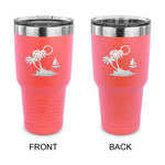 Tropical Sunset 30 oz Stainless Steel Tumbler - Coral - Double Sided (Personalized)