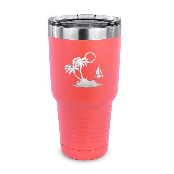 Custom Tropical Sunset 30 oz Stainless Steel Tumbler - Coral - Single Sided