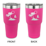 Tropical Sunset 30 oz Stainless Steel Tumbler - Pink - Double Sided (Personalized)