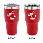 Tropical Sunset 30 oz Stainless Steel Tumbler - Red - Double Sided (Personalized)