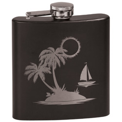 Tropical Sunset Black Flask Set