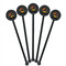 Tropical Sunset Black Plastic 5.5" Stir Stick - Round - Fan View